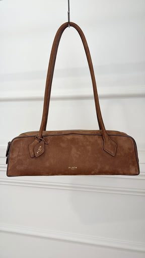 Alaïa Tan Le Teckel medium nubuck shoulder bag