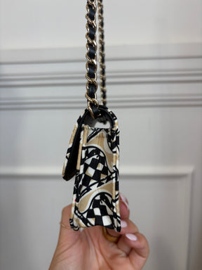 Chanel Chanel Black White and Beige Flag Print Mini Bag