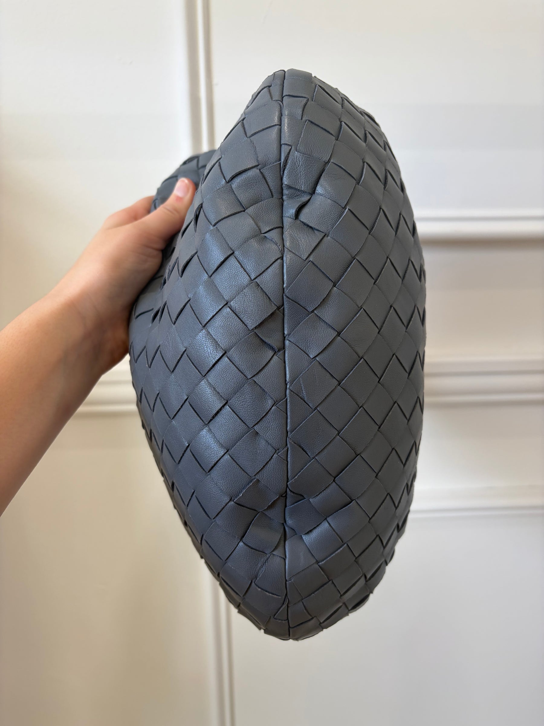 Bottega Veneta Grey Intrecciato Leather Teen Jodie Bag