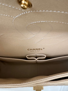 Chanel Beige Patent Leather Reissue 2.55 Jumbo Flap Bag