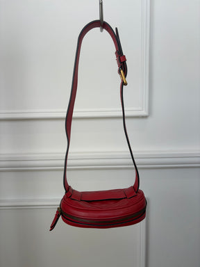 Gucci GG Marmont Mini Red Matelassé Leather Belt Bag