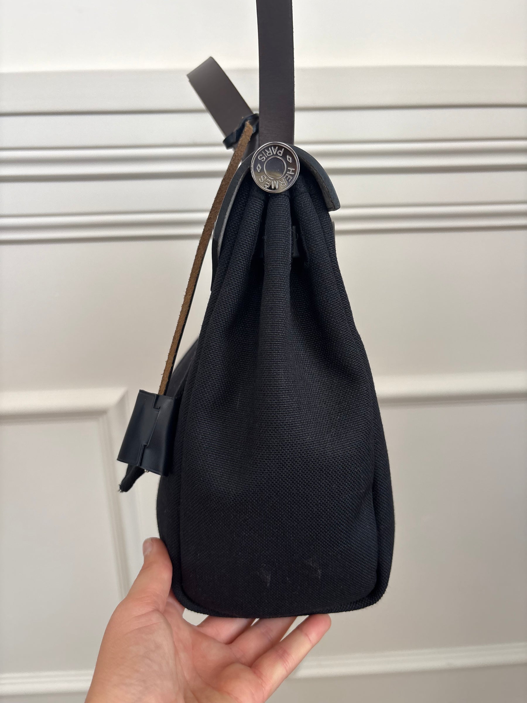 Hermès Herbag 31 Black Navy And Brown