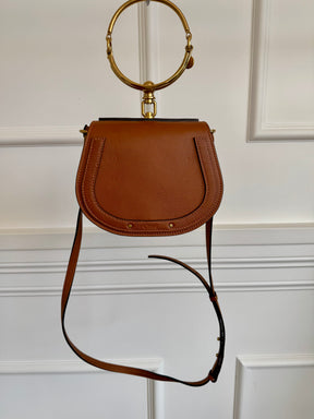 Chloé Tan Leather and Suede Nile Bracelet Bag