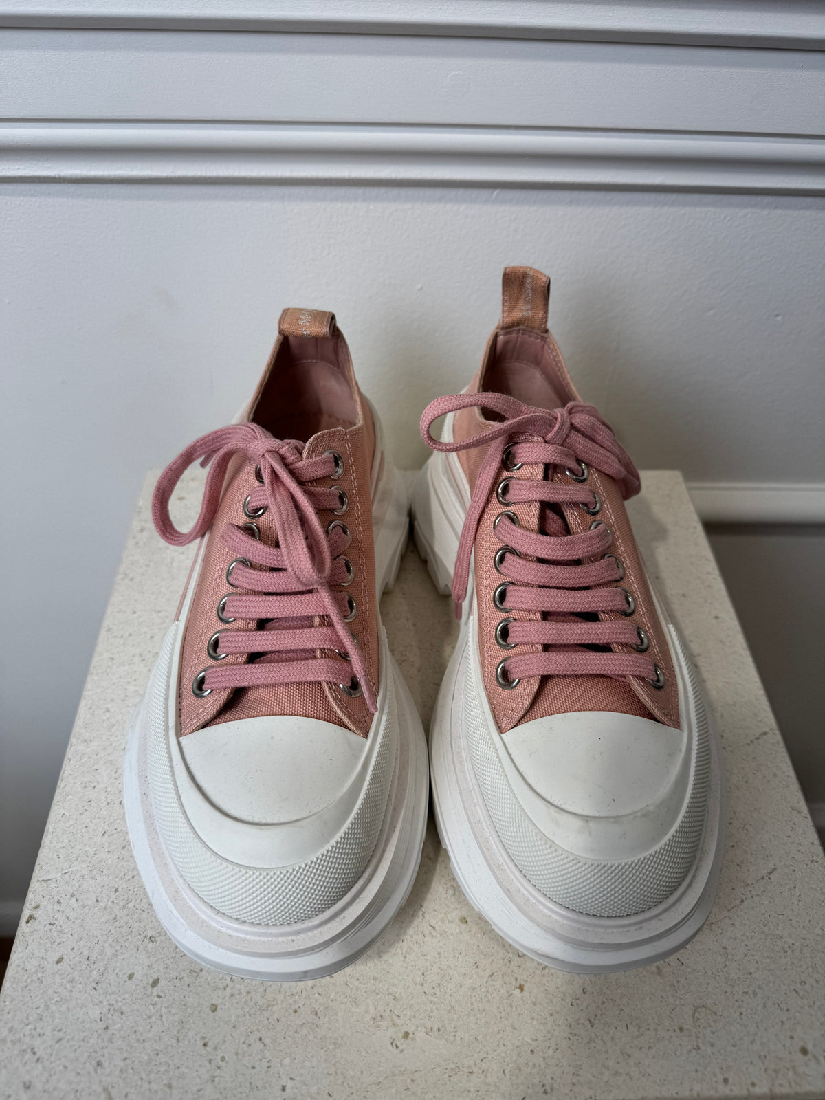 Alexander McQueen Pink Canvas Chunky Sneaker, 35.5 D