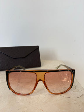 Gucci Square Sunglasses Black Orange Ombré