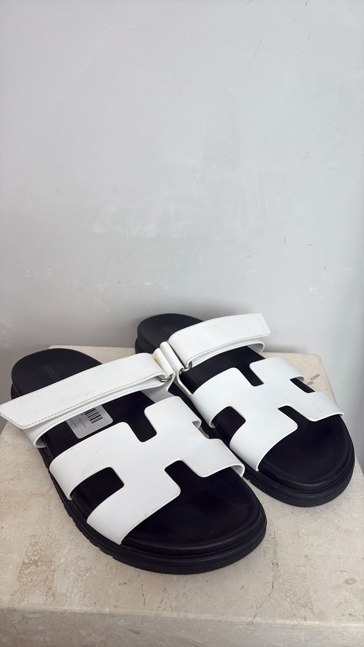 Hermès Chypre Slides White, 41