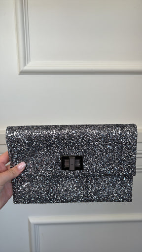 Anya Hindmarch Pewter Glitter Pouch