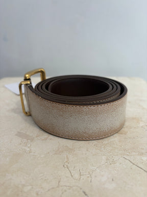 Miu Miu Distressed Beige Finish And Gold Tone Engraved Hardware, 32/80