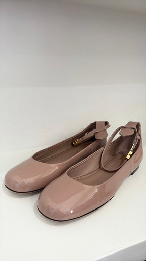 Valentino Garavani Rose Poudre Patent Leather Mary Janes, 41