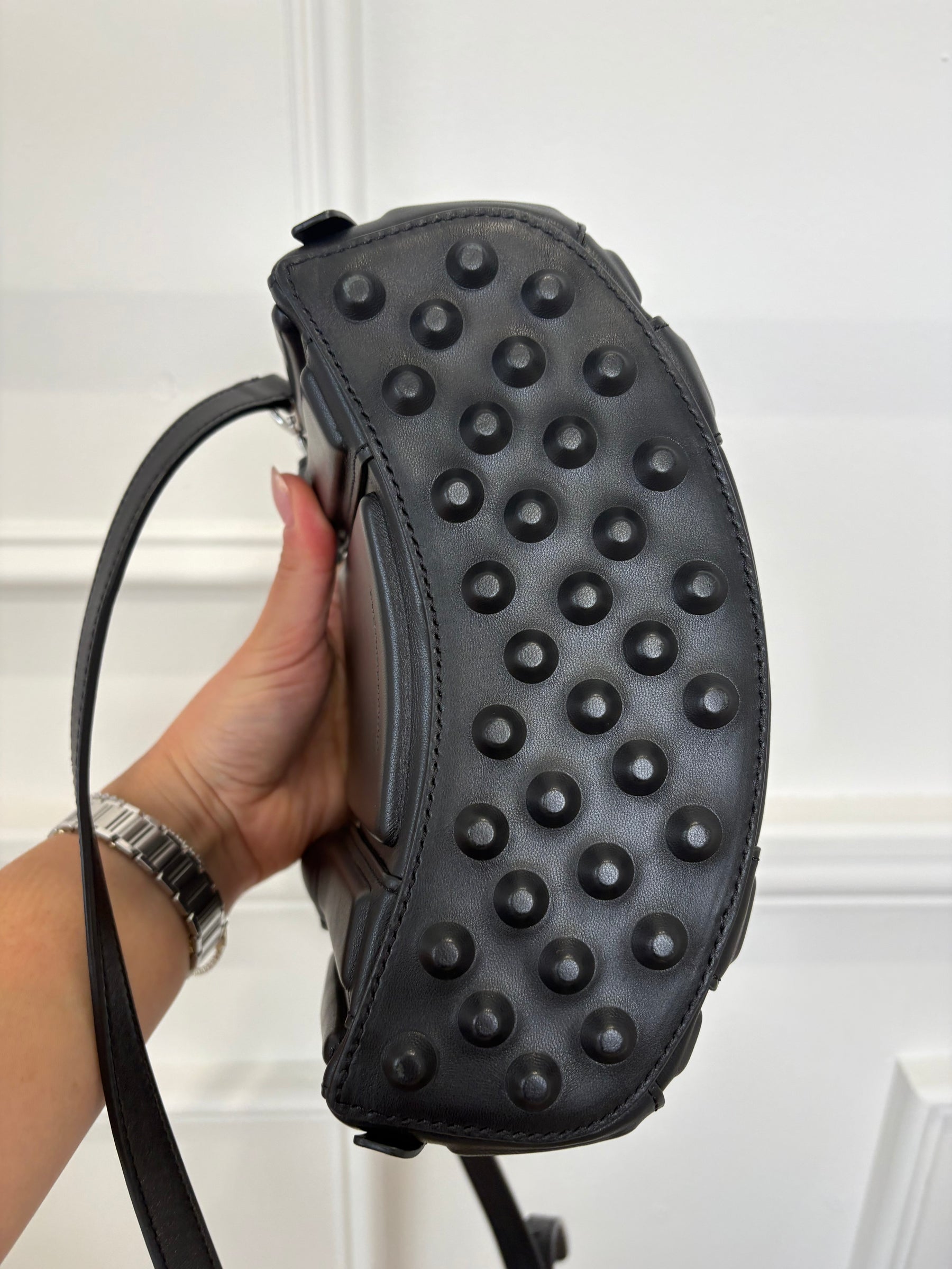 Alexander Wang Black Leather Small Rock Panelled Bag