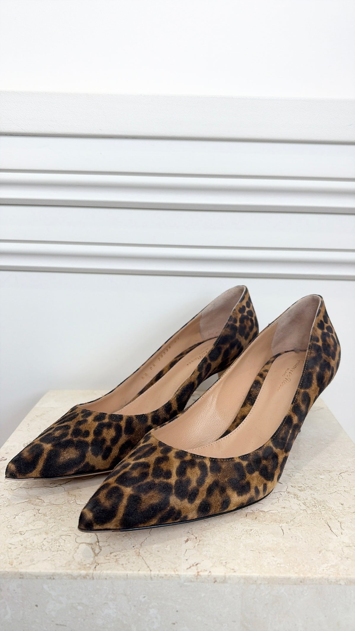 Gianvito Rossi Leopard Print Kitten Heel Pumps, 41