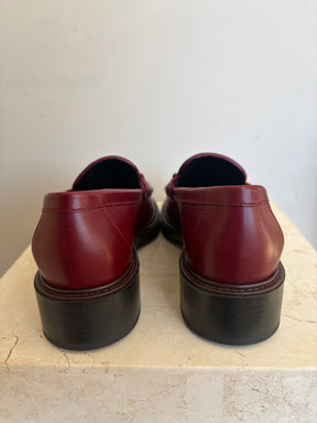 Gucci Burgundy Leather Horsebit Loafer, 38