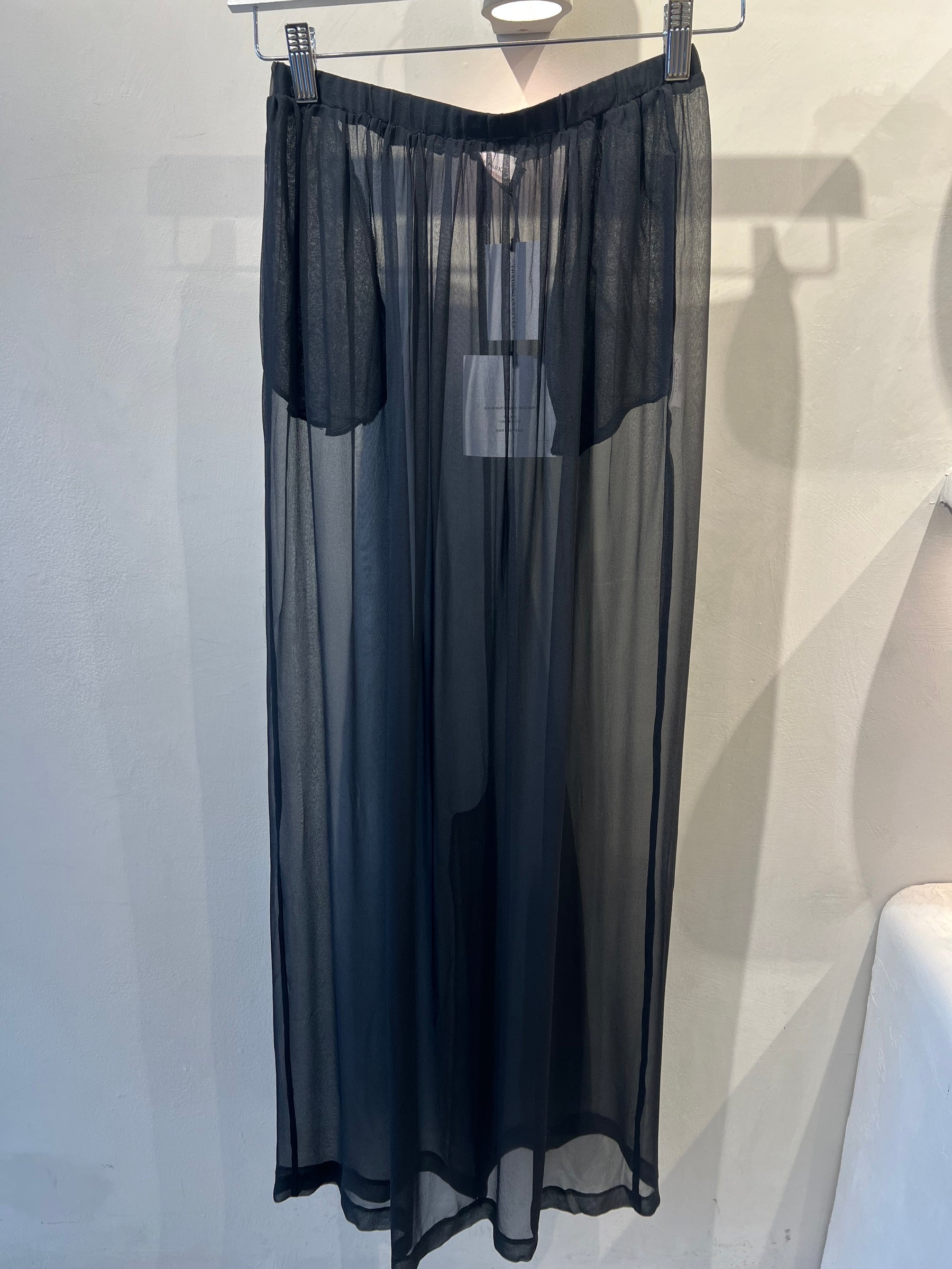 Beare Park Felix Silk Georgette Elasticated Waist Skirt Black, 8 AU