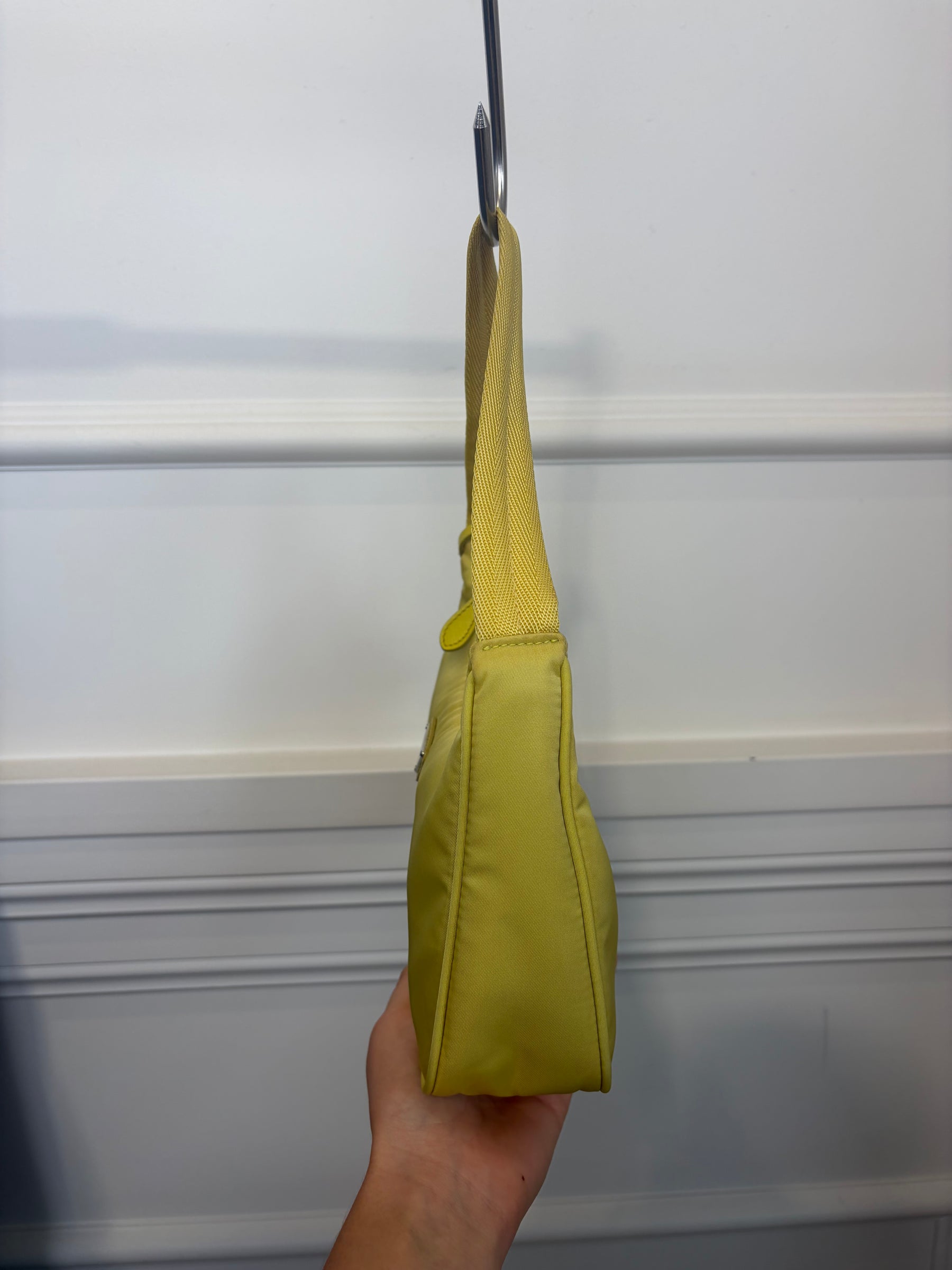 Prada Yellow Nylon Reissue Shoulder Bag