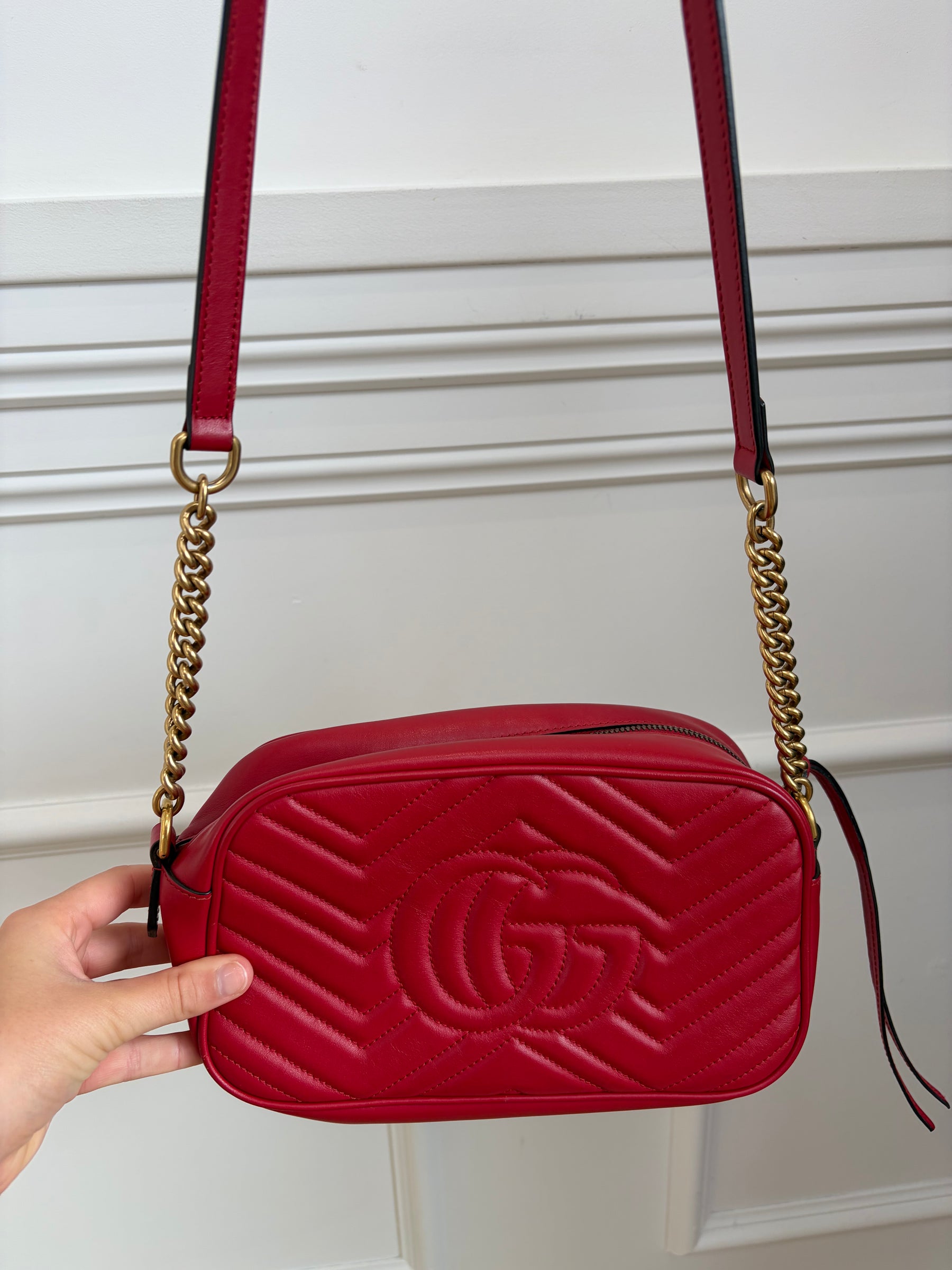Gucci Small Marmont Bag In Red