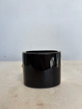 Chanel Black and White Acrylic Logo Cuff SET