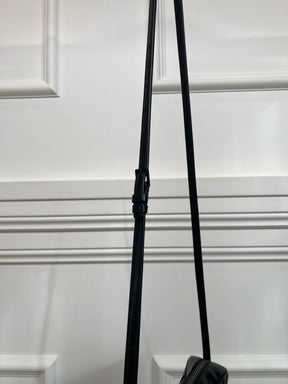 Saint Laurent Black Leather Chevron Quilted Lou Camera Bag
