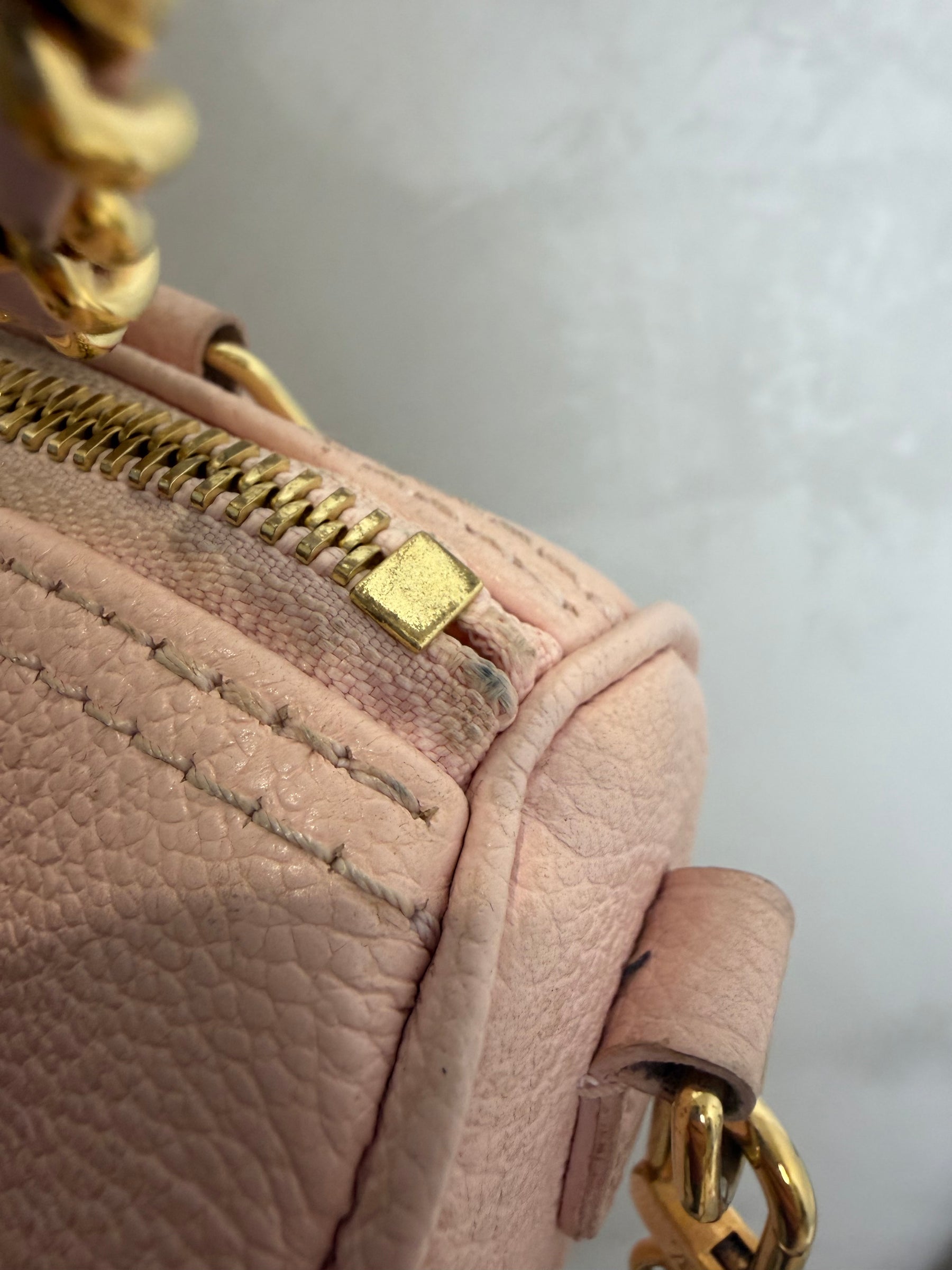 Louis Vuitton Pale Pink Monogram Empreinte Leather Nano Speedy