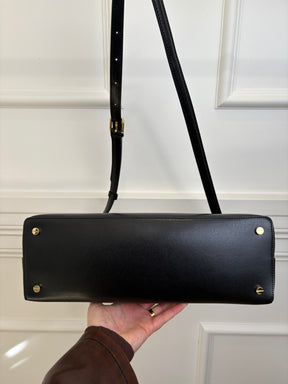 Totême Black Leather T Lock Shoulder Bag