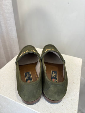 Gucci Green Suede Horsebit 1953 loafer, 41