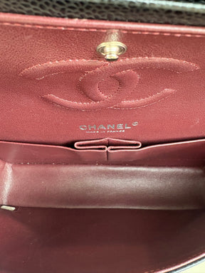 Chanel Black Caviar Leather Medium Classic Flap