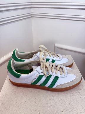 Adidas x Sporty and Rich White and Green Samba Sneakers, 6 US