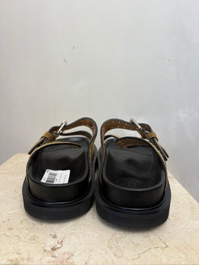 Isabel Marant Khaki Eyelet Slides, 37
