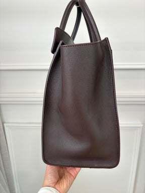 Celine Burgundy Leather Mini Luggage Tote