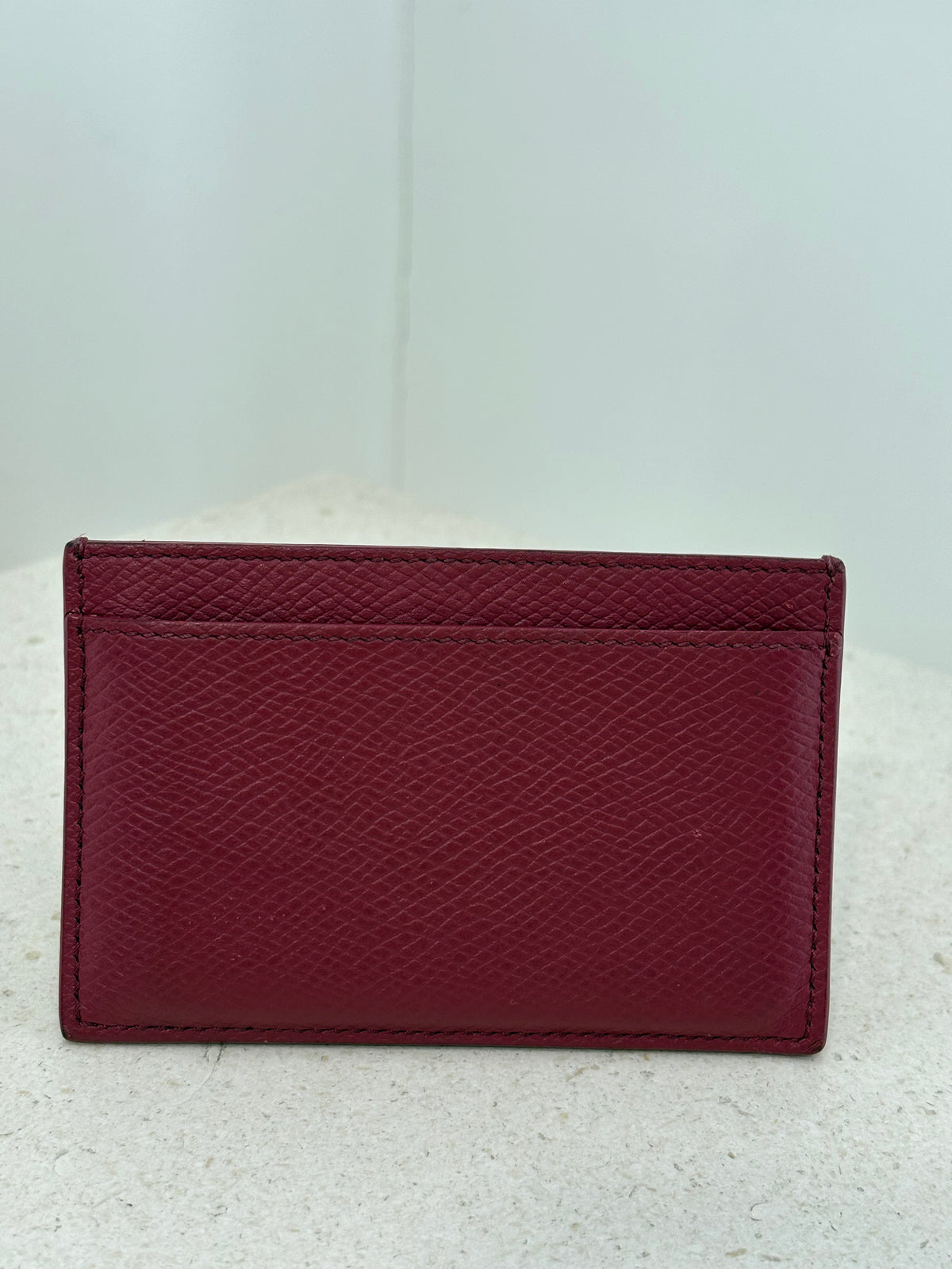 Celine Raspberry Grained Leather Card Holder