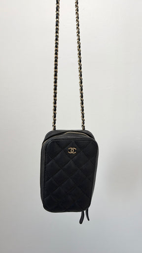 Chanel Black Caviar Leather Crossbody Pouch Bag