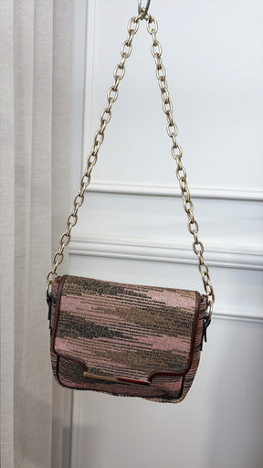 Missoni Pink And Gold Metallic Shoulder Bag
