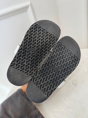 Hermès White Leather Chypre Sandals, 39.5