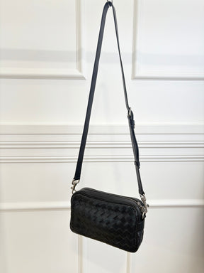 Bottega Veneta Black Intrecciato Leather Camera Bag