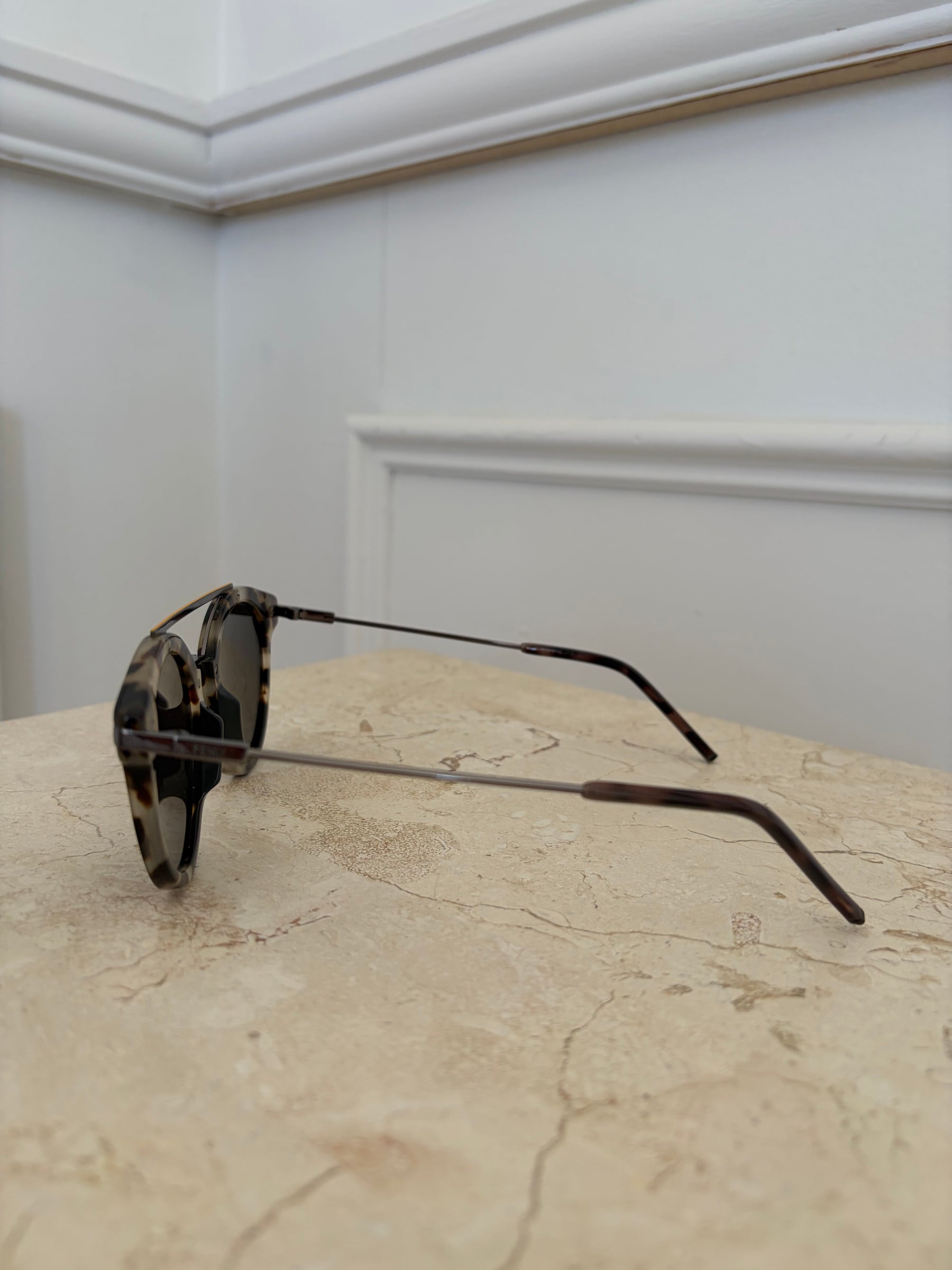 Fendi Tortoiseshell Round Sunglasses