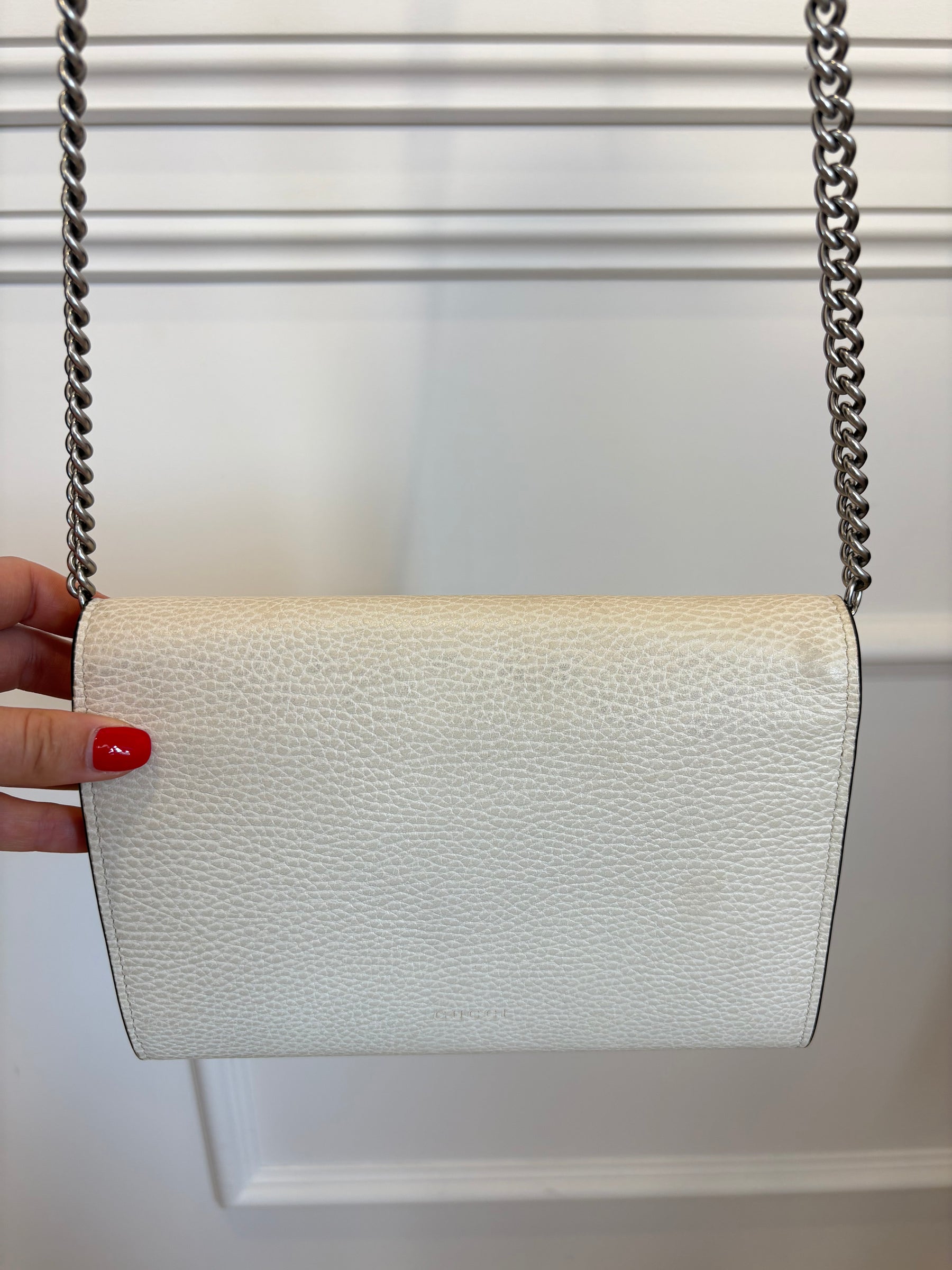 Gucci Cream Grained Leather Dionysus Bag