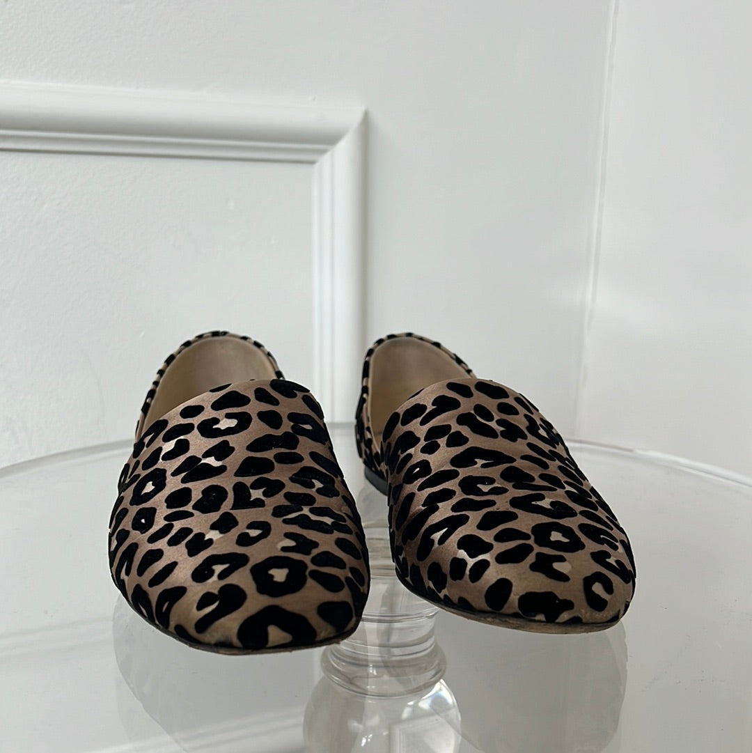 Jimmy Choo Leopard Print Open Flats, 40.5