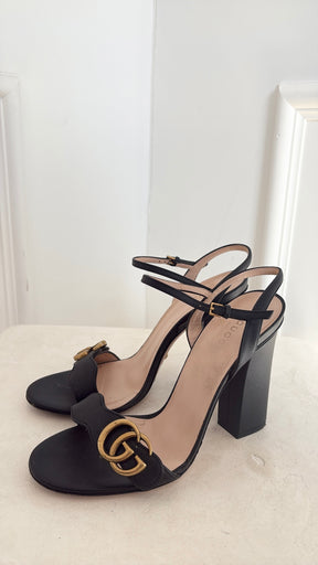 Gucci Marmont Sandals Black, 37.5