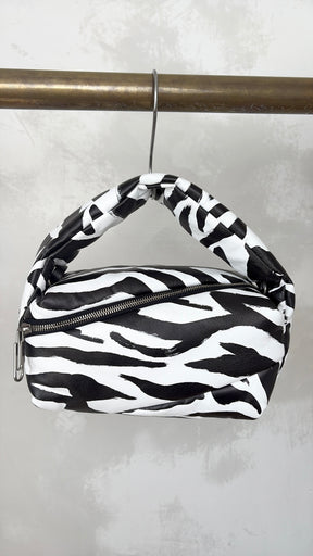 Off White Black and White Zebra print Top Handle Bag