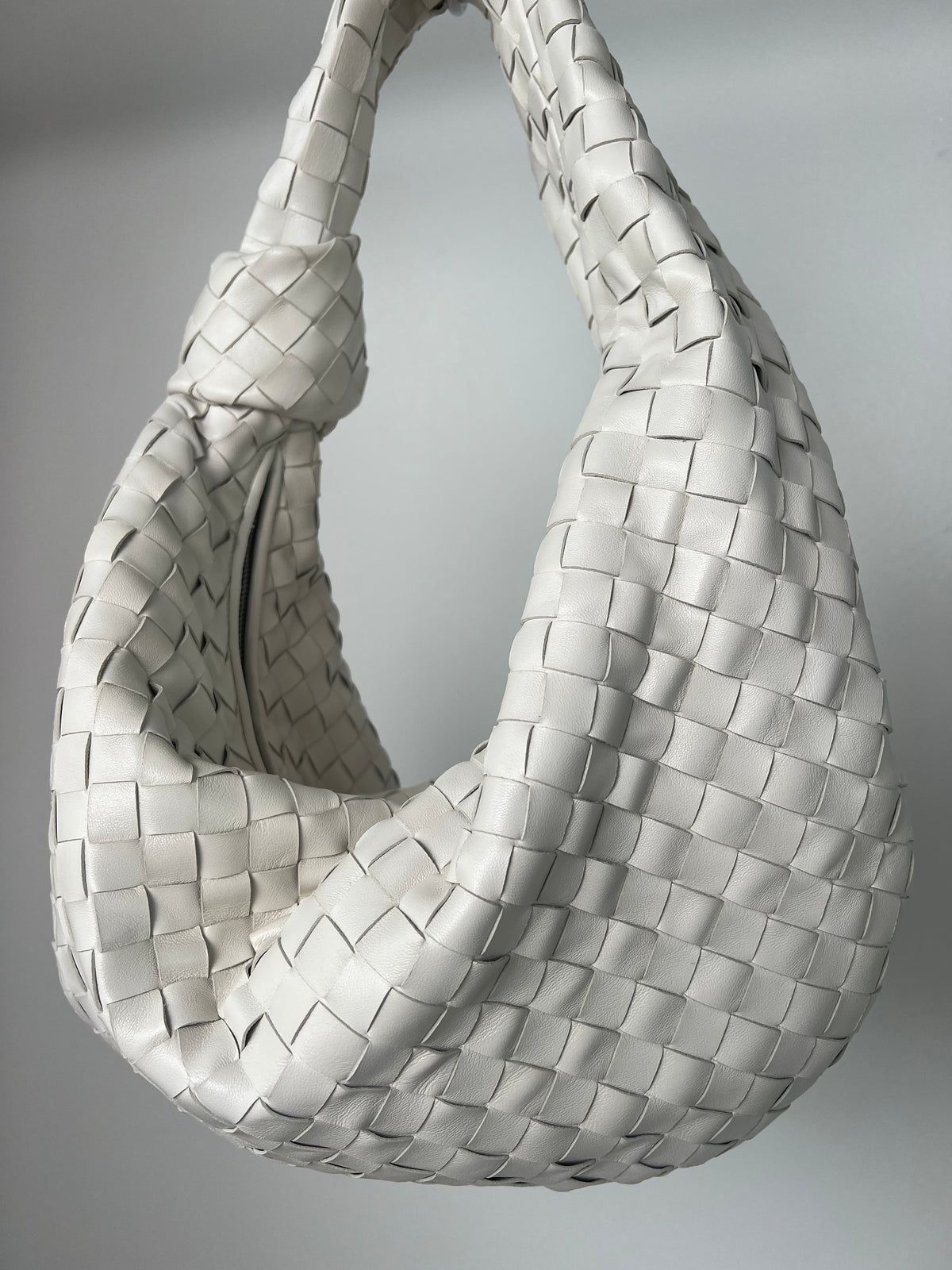 Bottega Veneta White Intrecciato Leather Classic Jodie