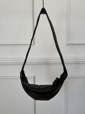 Lemaire Black Leather Croissant Bag