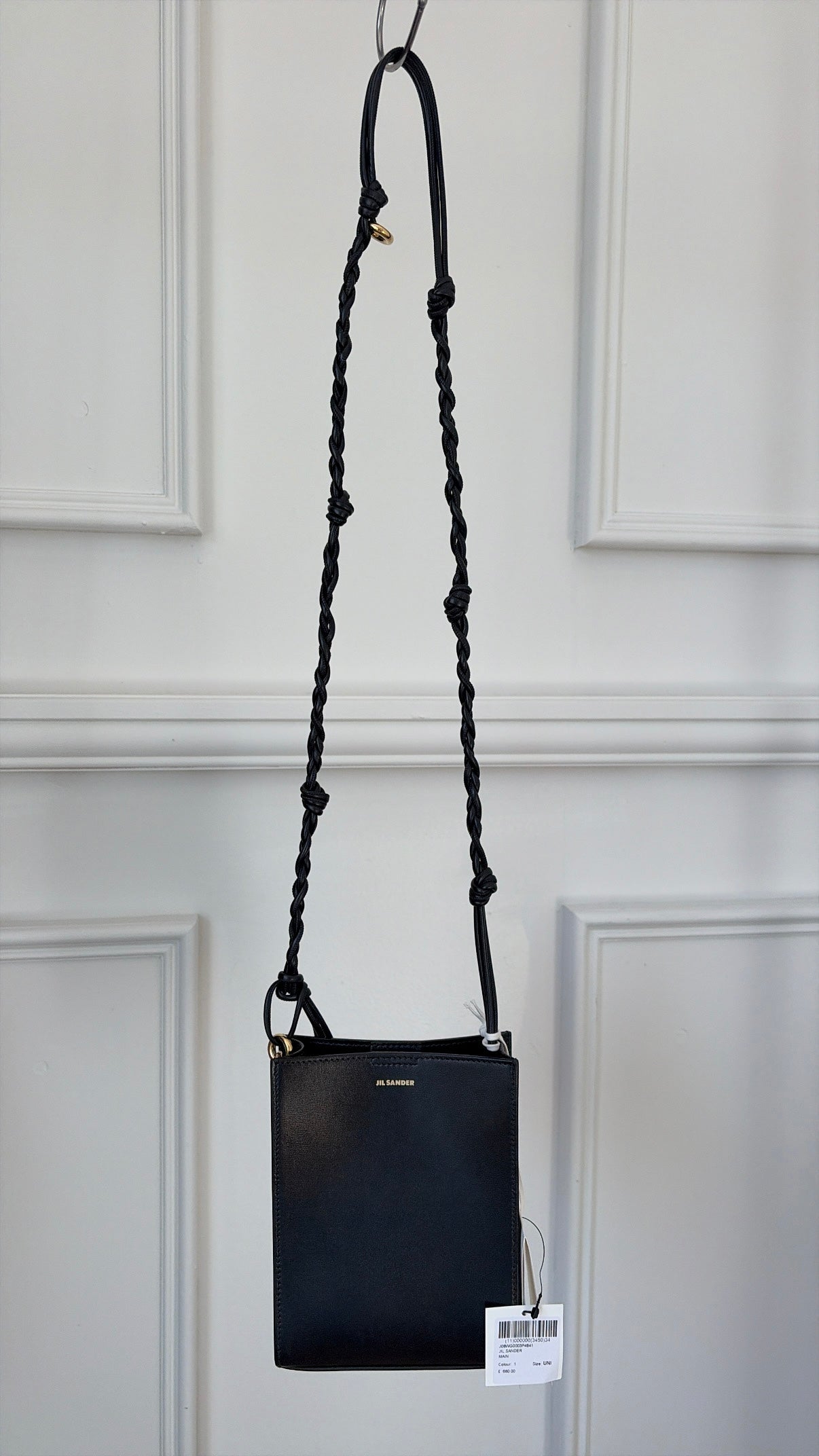 Jill Sander Medium Cannolo Leather Shoulder Bag In black