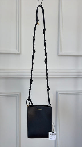 Jill Sander Medium Cannolo Leather Shoulder Bag In black