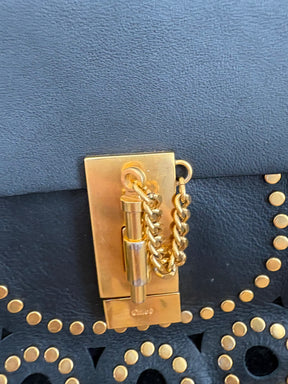 Chloé Black Leather Studded Drew Bag