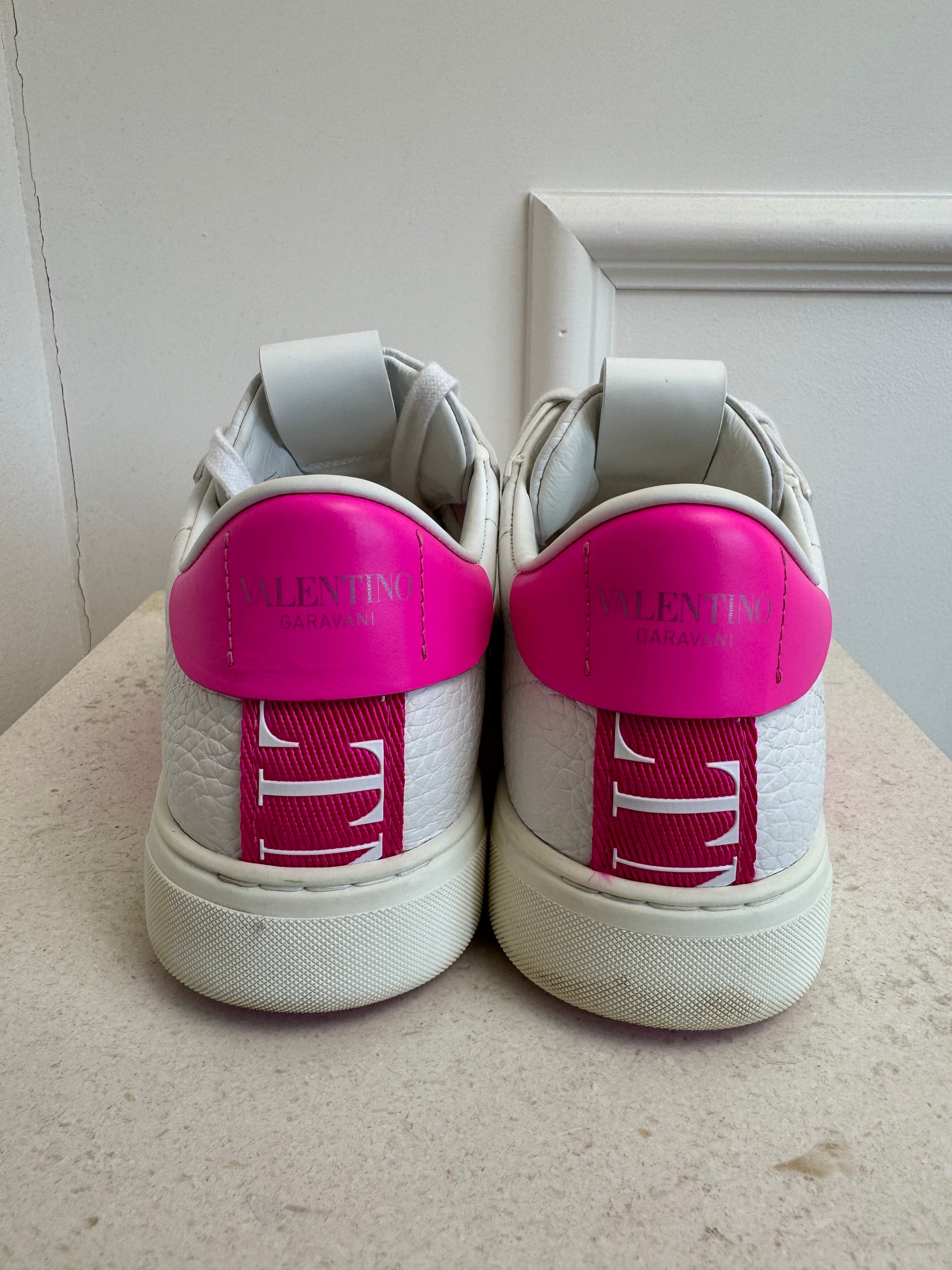 Valentino Garavani Hot Pink and White Sneakers, 37