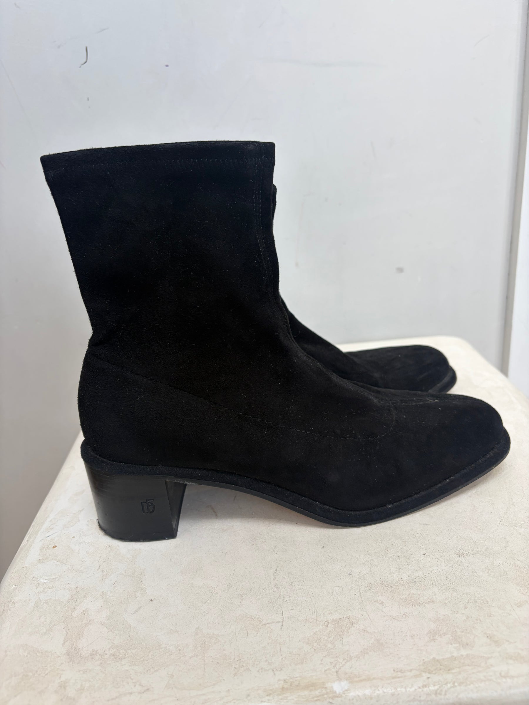 Dear Frances Black Suede Ankle Boots, 39.5
