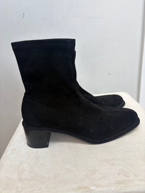 Dear Frances Black Suede Ankle Boots, 39.5