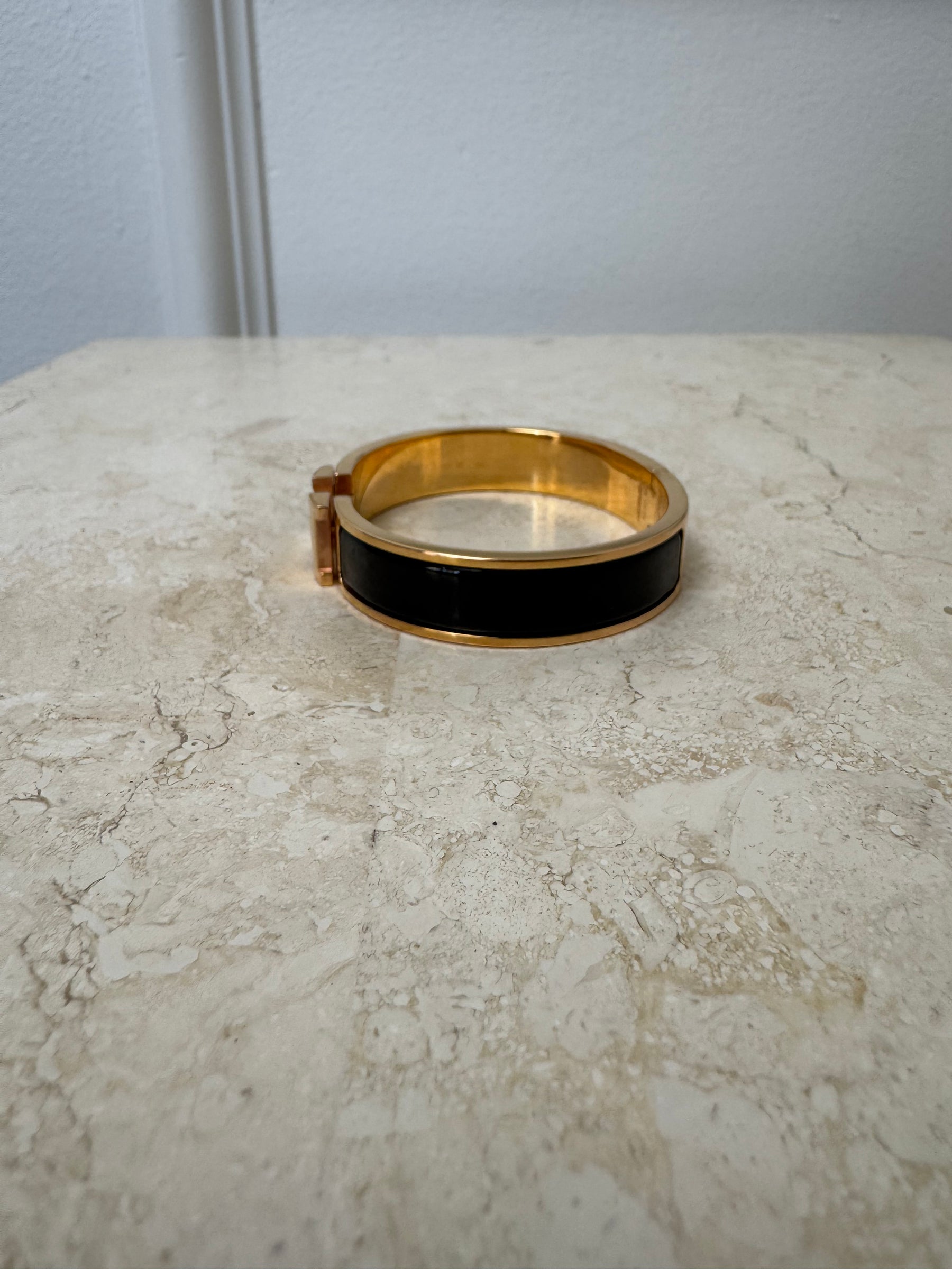 Hermès Click H Bracelet Rose Gold And Black PM
