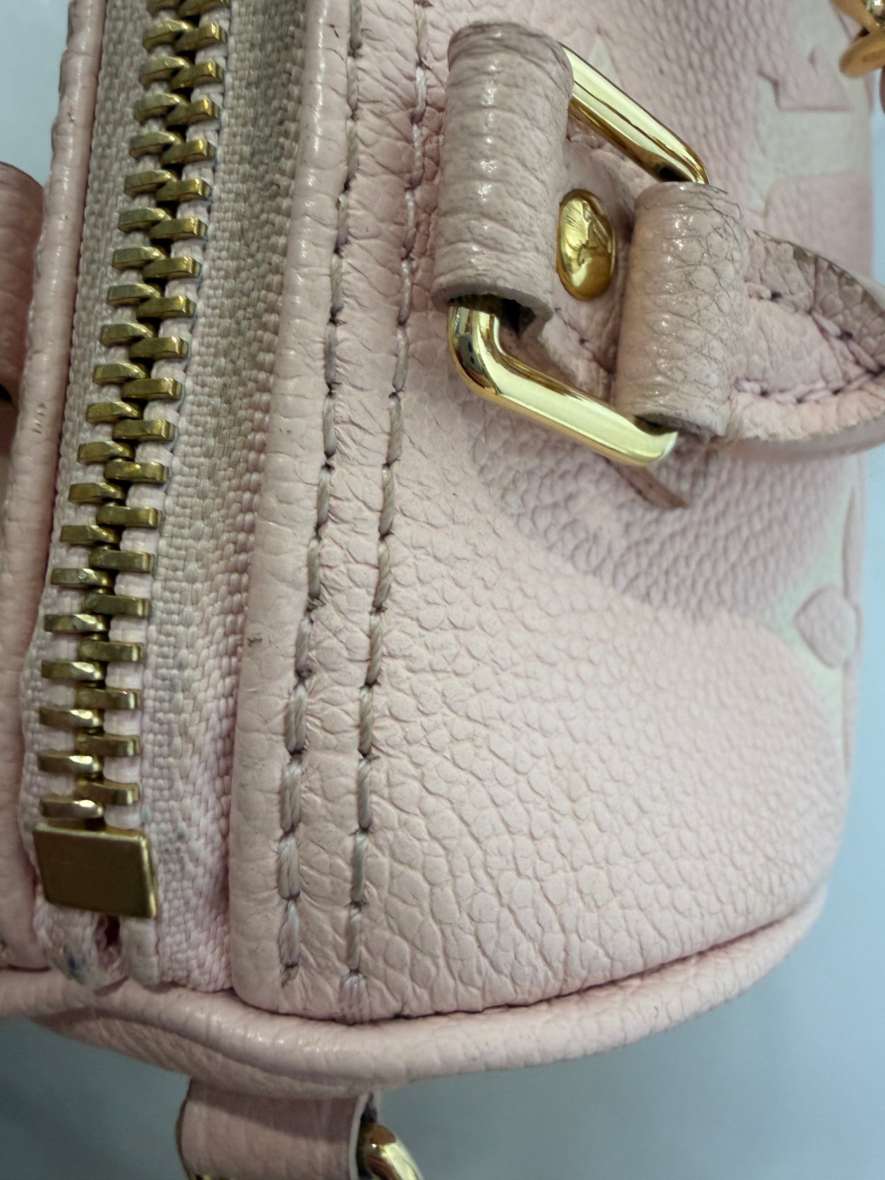 Louis Vuitton Pale Pink Monogram Empreinte Leather Nano Speedy