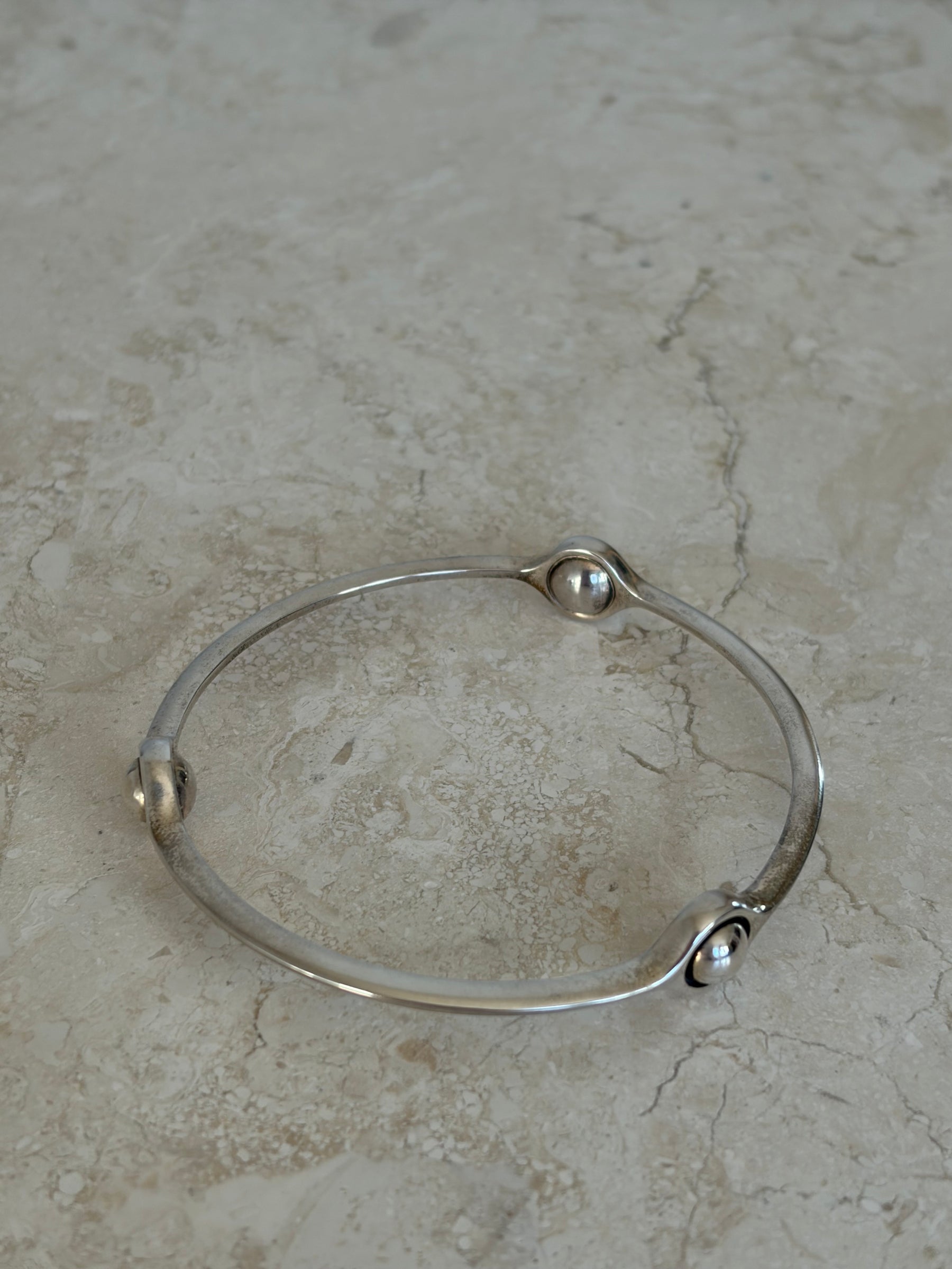Georg Jensen Sterling Silver Sphere Bangle, M