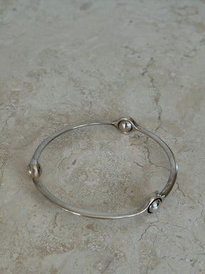 Georg Jensen Sterling Silver Sphere Bangle, M